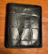 Vintage Mulberry Black Crocodile-Embossed Leather Wallet/Geldbörse – Rare 