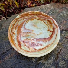 Budawi® Schale aus Onyxmarmor 20 x 6 cm Edelsteinschale Dekoschale Onyx Marmor