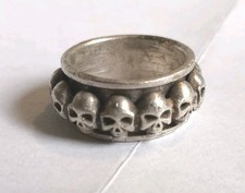 Totenkopfring aus 925 Silber - Größe: 64/20,25 - 17,4 Gramm -