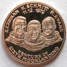 Silber-Gedenkedaille - VENTURE OF SIXTH MOONLANDING - Apollo 17