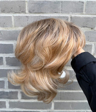 Perücke Strähnen blond gelb
