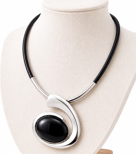 Statement damen kette - kette, schwarz