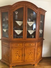 Antik Original Selva Möbel Schrank Vitrine Esstisch Stühle Holz Set