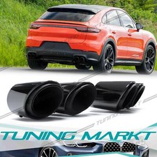 Auspuffblenden Endrohre Schwarz GTS Optik für Porsche Cayenne 9YA ab 2018 Benzin