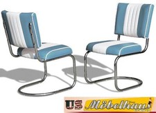 CO-27 Blue Bel Air Möbel 2 Stühle Swingstuhl Diner Küchenmöbel Küchenstuhl USA