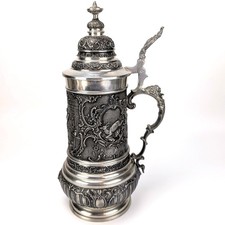 Dekorativer Zinn Bierkrug mit