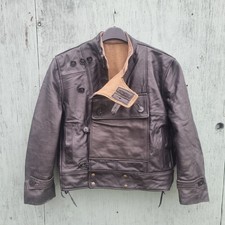 Vintage SCHWEDISCHER TANKER Militär Dispatch Riders Lederjacke Large