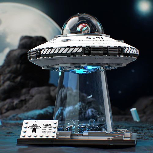 601pcs ufo baustein - 601pcs, ufo-baustein-schiff