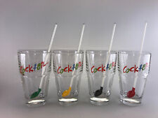(D4) 4 COCKTAIL Flirt by R&B Gläser mit bunten Löffel Trinkhalmen Longdrink Glas
