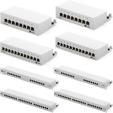 Patchpanel Cat6 Cat6a 12 8-Port 1HE RJ45 geschirmt Desktop Aufputz 1GB Profi LAN