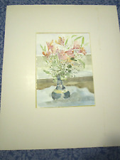 Original Karl Holstein Aquarell:  Kleine blaue Vase Aa0104
