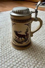 Bierkrug mit Zinndeckel, 0.5L