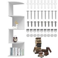 Holz Eckregal Weiß 5 Etagen