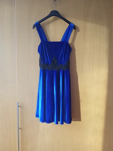 Dunkelblau samtkleid nicki - samtkleid,