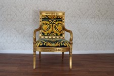 Versace Armlehnstuhl, Gestell goldfarben, guter Zustand