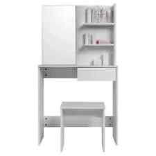 Schminktisch mit Spiegel und Hocker Kosmetiktisch Hochglanz Tischplatte BM6045ws