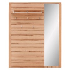 Garderobenpaneel Wandgarderobe 5 Haken Spiegel Kernbuche teilmassiv 120 x 157 cm