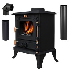 Kaminofen  dauerbrandfähig – 4,5kW schwarz Kamin Ofen THUNDER® DIANA