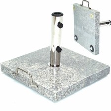 55880 Granit Sonnenschirmständer 30kg 45x45x5.5 Rollen Schirmständer Schirm Stän