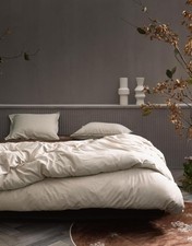 ESSENZA Baumwollsatin Bettwäsche Minte Cement 155 x 220 cm + 80 x 80 cm