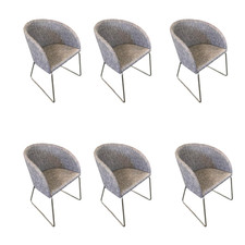 Hülsta 6er Set Stuhl Now Dining S19 1 Strukturstoff S010 Taupe Grau Kufen 