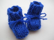 Mini Puppenschuhe, Puppensocken, blau,  Fuß 4,5cm süß