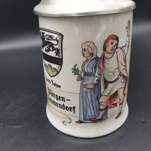 Bierkrug mit zinndeckel 1250 - bierkrug,
