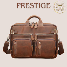 Prestige Leder Aktentasche Laptoptasche Herren Vintage Ledertasche Rucksack