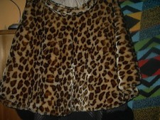 Umhang Cape Poncho flauschig Gr. S Leopardendruck