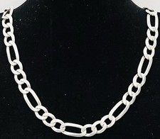 925/- Sterlingsilber Kette, Figaro, ca. 60 cm lang, 7 mm breit.