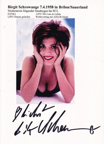 Autogramm birgit schrowange - autogramm,