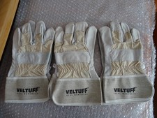 3 Paar Arbeits-Handschuhe Gr. 10 Rindspaltleder  NEU Grau