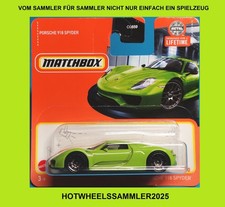 MATCHBOX "PORSCHE 918 SPYDER" FARBE GRÜN OVP UNGEÖFFNET ANSEHEN!