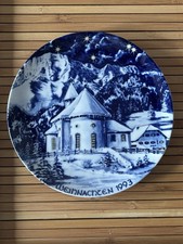 Porzellan Echt Kobalt  Durchmesser 19,5 cm.  Weihnachtsteller  Weihnachten 1993
