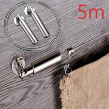 Edelstahl Seilspanner Seilspanngarnitur Gardinenseil 5M Stahlseil Vorhang Satz