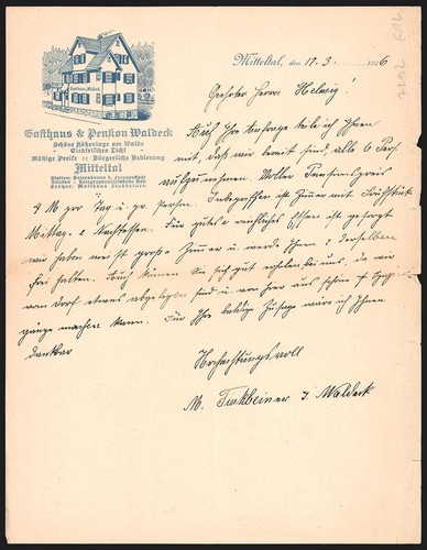Rechnung mitteltal 1926 - rechnung,
