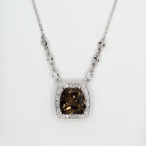 Rauchquarz mit diamant halo - rauchquarz,