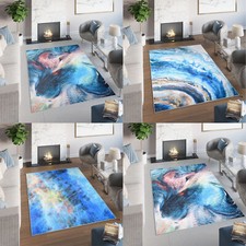 Abstrakter Teppich Blau