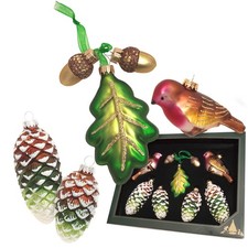 Krebs Glas Lauscha Christbaumschmuck Wald Set - 7 St - ganzjährige Deko aus Glas