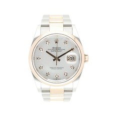 ROLEX DATEJUST 36 ST/RG BRILLANTEN MOP 126201 FULL SET LC100 02/2025