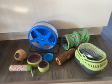 Zubehör Kleintiere Mäuse,Hamster,Näpfe,Trinkflasche, Transportbox,Tunnel,Laufrad