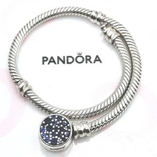 Pandora Moments Armband für Charms "Blauer Pavè Verschluß" 599288 ca 17cm Silber