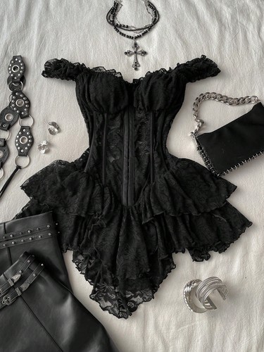Sexy schwarzes mini kleid - mini, mit