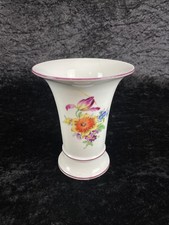 Vase Blumenvase Meissen Meißen Blumenmotiv Floral Prunkvoll Porzellan Vintage