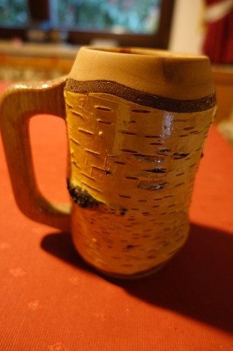 Bierkrug aus holz - aus, henkel