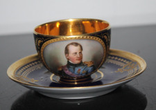 Mokkatasse, Hutschenreuther, Royal Vienna, Napoleon, kobalt, Goldstaffage