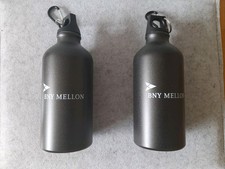 2x Alu Trinkflasche anthrazit 0,5 L mit Karabiner, Wasserflasche Sportflasche