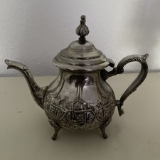 Teekanne Versilbert Marokko 20x24 cm | Deckel lose (s. Fotos) 650 Gramm