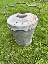 Alter Zinkeimer mit Deckel / Ascheeimer Eimer / Mülleimer