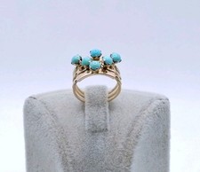 Ring Gold 585er mit Türkissteinen 14 Karat Goldring Damenring 